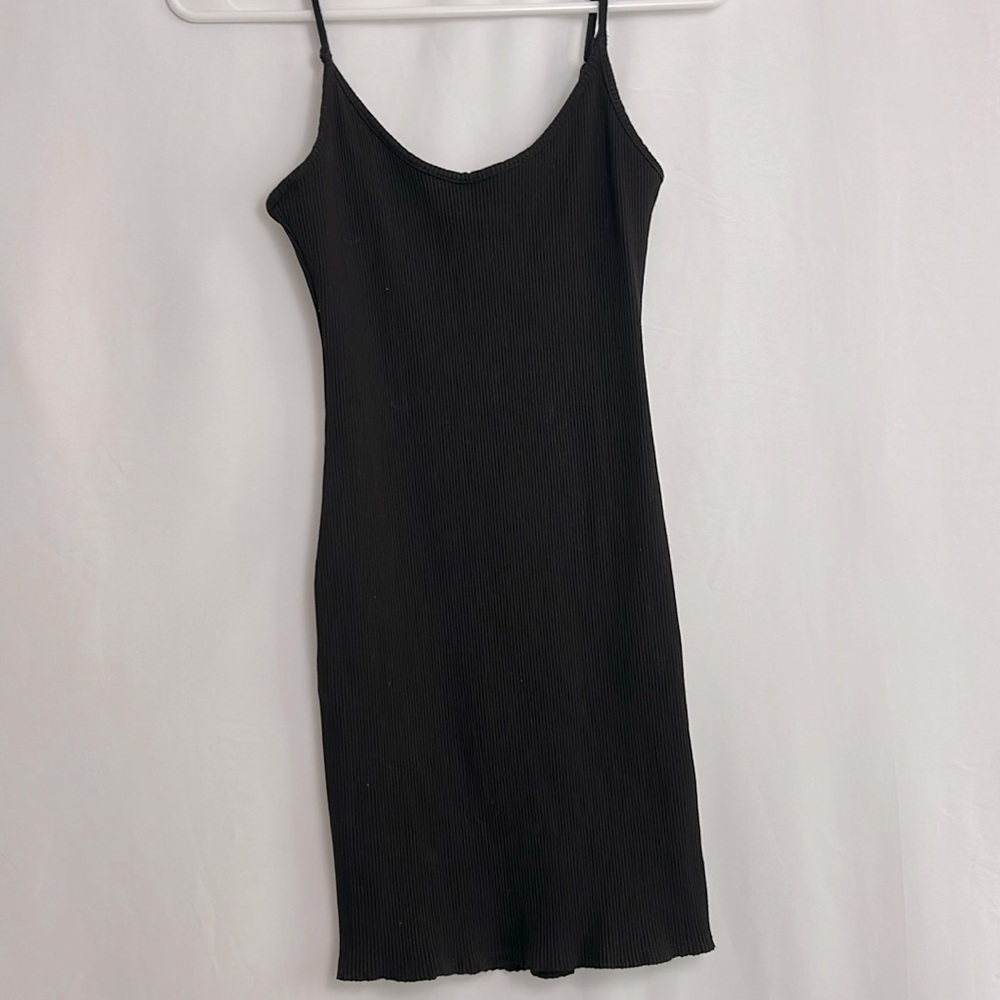 Lulu's Black Ribbed Dress